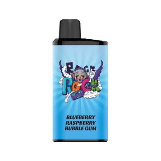 Iget bar pro vape cartridge with blueberry raspberry bubble gum flavor and a light blue label featuring a cartoon skull design