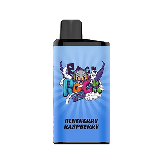 Iget bar pro blueberry raspberry vape cartridge with vibrant cartoon skull design on light blue label and black top