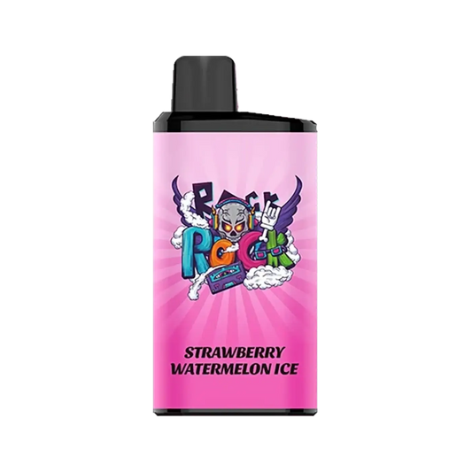 Iget bar pro pink rectangular vape pen with black cap and colorful graphics labeled strawberry watermelon ice